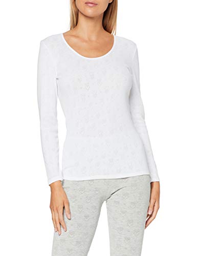 Damart tee Shirt Manches Longues Camiseta térmica, Blanco (Blanc 56678/1010), 34 (Talla del Fabricante: X-Small) para Mujer