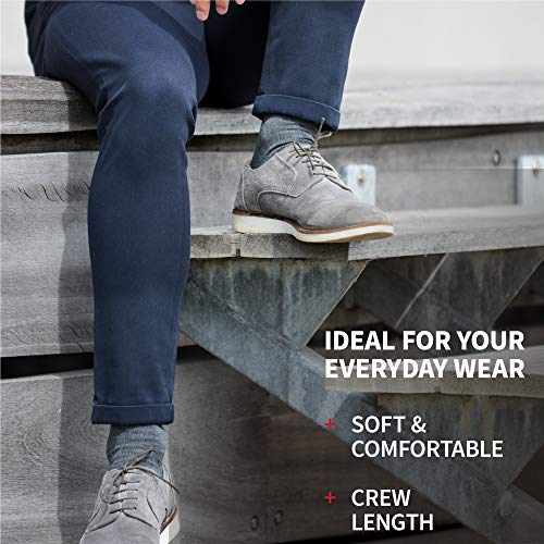 DANISH ENDURANCE Calcetines de Algodón, para Hombre y Mujer, Calcetines Clásicos de Vestir, Cómodos, Transpirables, para el Uso Diario, Negro, Gris, Rojo, Pack de 3 (Gris, EU 43-47)
