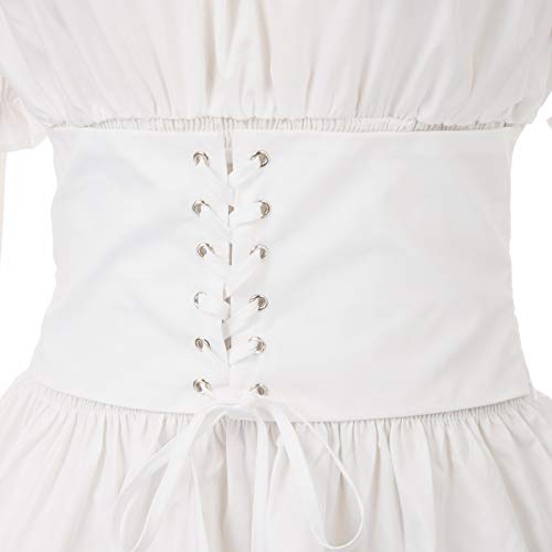 DARKNESS - Camisa de mujer con hombros descubiertos, vintage, estilo victoriano, gótico, steampunk, tops medievales blanco XL
