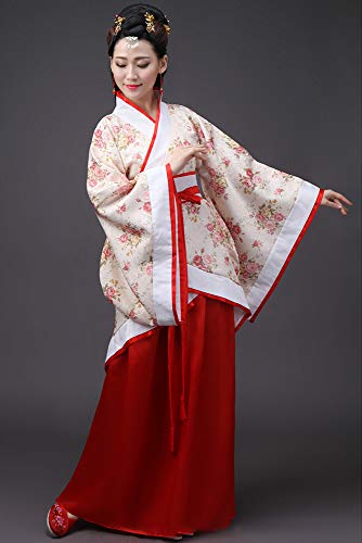 DAZISEN Ropa de Mujer Traje Tang - Traje Tradicional de Estilo Chino Antiguo Vestidos de Hanfu para Actuaciones Cosplay, Estilo-2/S