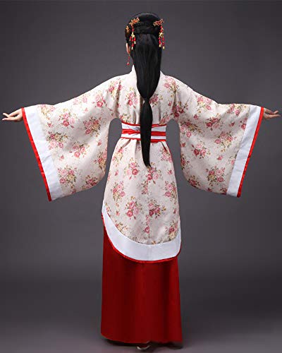 DAZISEN Ropa de Mujer Traje Tang - Traje Tradicional de Estilo Chino Antiguo Vestidos de Hanfu para Actuaciones Cosplay, Estilo-2/S