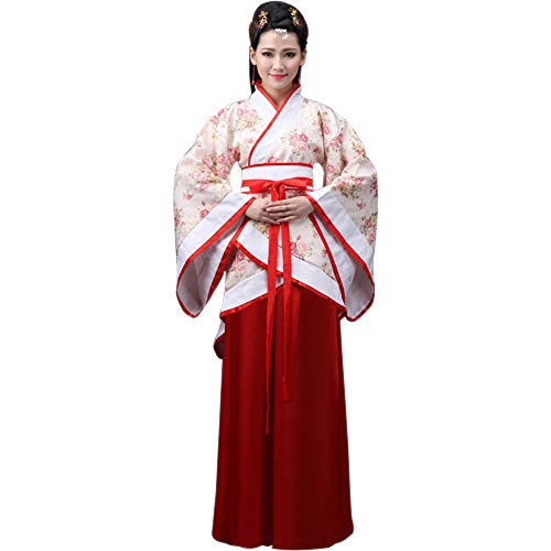 DAZISEN Ropa de Mujer Traje Tang - Traje Tradicional de Estilo Chino Antiguo Vestidos de Hanfu para Actuaciones Cosplay, Estilo-2/S