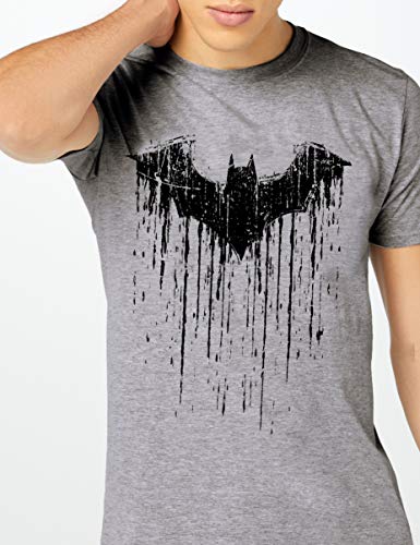 DC Comics Batman Paint Camiseta, Gris, L para Hombre