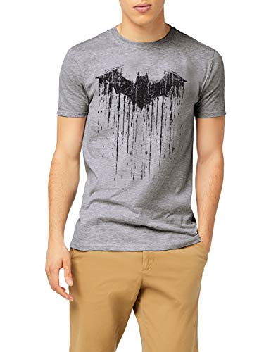 DC Comics Batman Paint Camiseta, Gris, L para Hombre