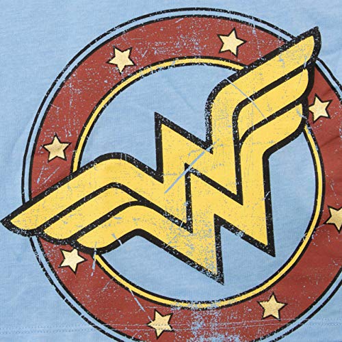 DC Comics Camiseta Corta para Mujer Wonder Woman Azul Large