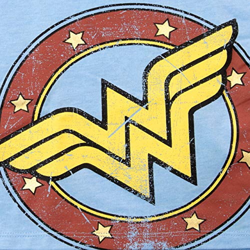 DC Comics Camiseta Corta para Niñas Wonder Woman Azul 5-6 Años
