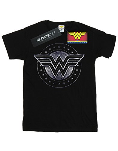 DC Comics hombre Wonder Woman Star Shield Camiseta Medium Negro