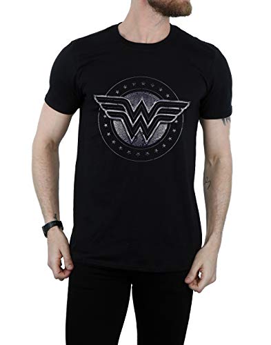 DC Comics hombre Wonder Woman Star Shield Camiseta Medium Negro