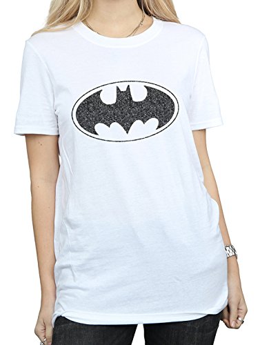 DC Comics Mujer Batman One Colour Logo Camiseta del Novio Fit XXX-Large Blanco