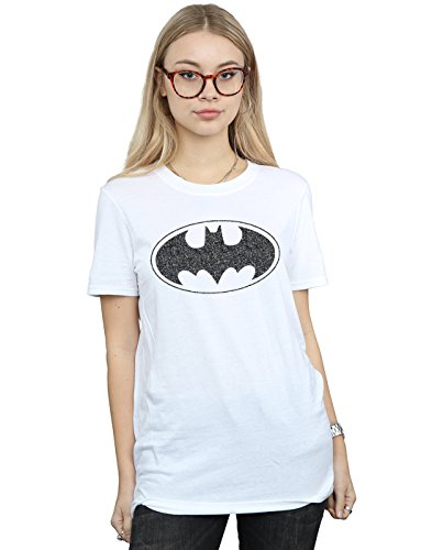 DC Comics Mujer Batman One Colour Logo Camiseta del Novio Fit XXX-Large Blanco