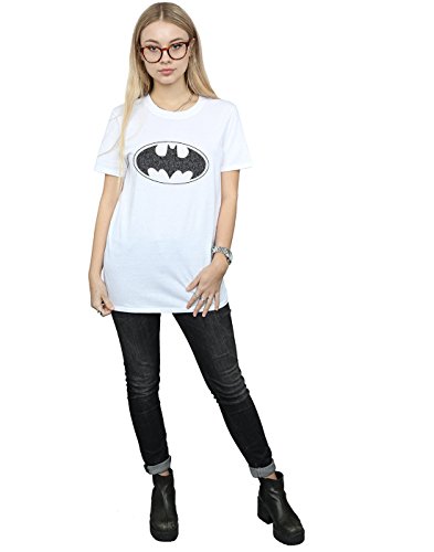 DC Comics Mujer Batman One Colour Logo Camiseta del Novio Fit XXX-Large Blanco