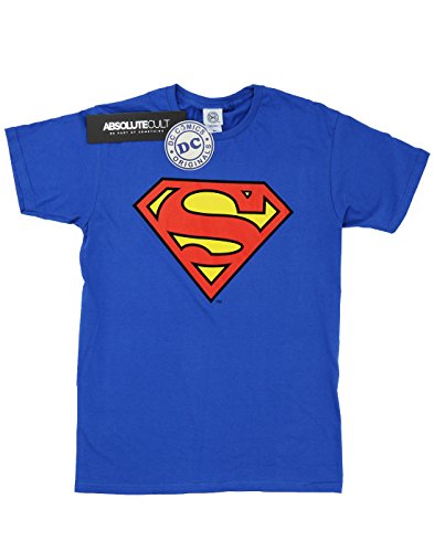 DC Comics Mujer Superman Logo Camiseta del Novio Fit Azul Real XXX-Large