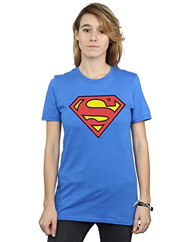 DC Comics Mujer Superman Logo Camiseta del Novio Fit Azul Real XXX-Large