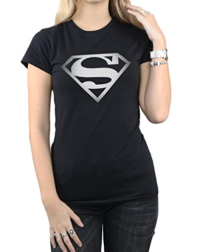 DC Comics Mujer Superman Spot Logo Camiseta Small Negro