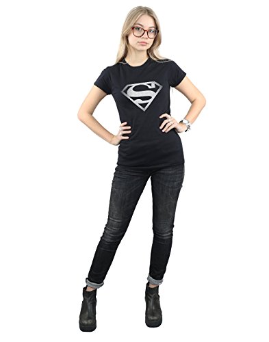 DC Comics Mujer Superman Spot Logo Camiseta Small Negro