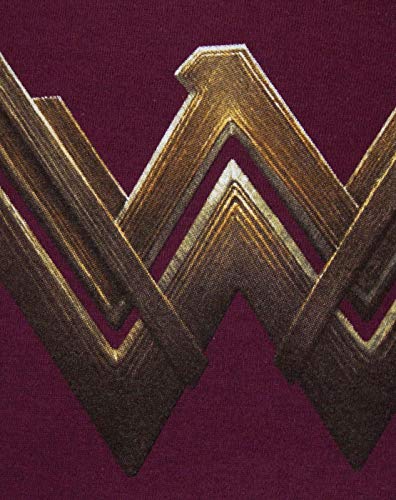DC Comics mujer Wonder Woman Logo Camiseta Large borgoña