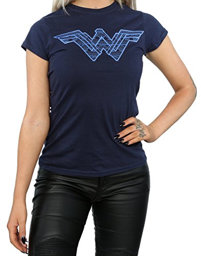 DC Comics mujer Wonder Woman Pattern Fill Logo Camiseta Medium Armada