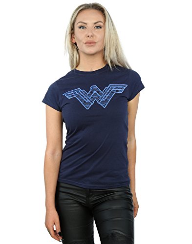 DC Comics mujer Wonder Woman Pattern Fill Logo Camiseta Medium Armada
