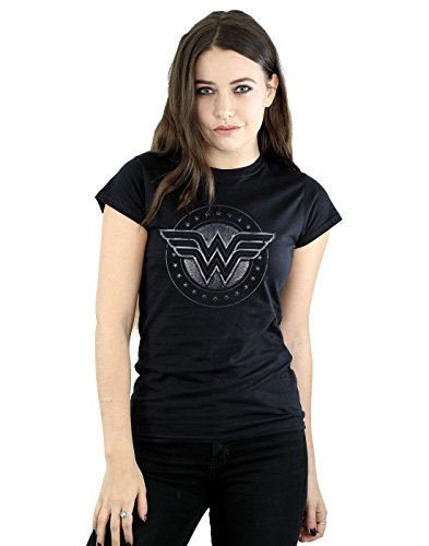 DC Comics mujer Wonder Woman Star Shield Camiseta Medium Negro