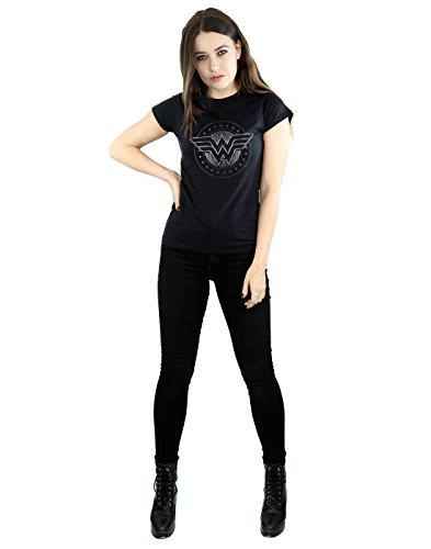 DC Comics mujer Wonder Woman Star Shield Camiseta Medium Negro