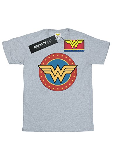 DC Comics Niñas Wonder Woman Circle Logo Camiseta Deporte Gris 7-8 Years