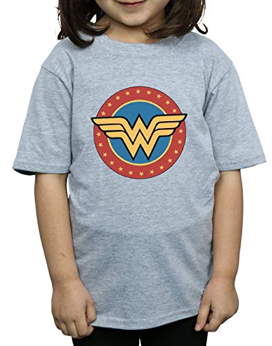 DC Comics Niñas Wonder Woman Circle Logo Camiseta Deporte Gris 7-8 Years