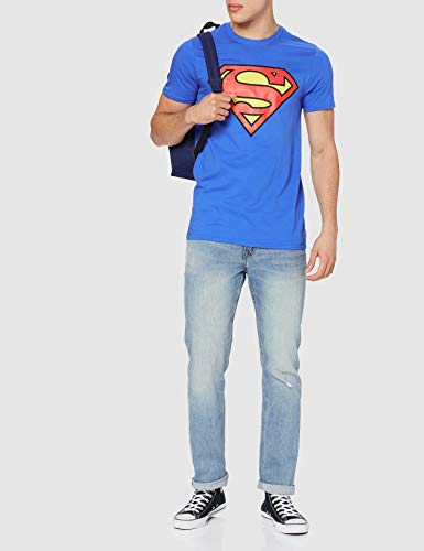 DC Comics Superman Logo Camiseta, Azul Royal, L para Hombre