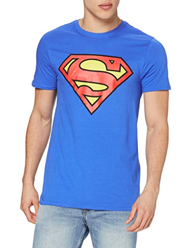 DC Comics Superman Logo Camiseta, Azul Royal, L para Hombre