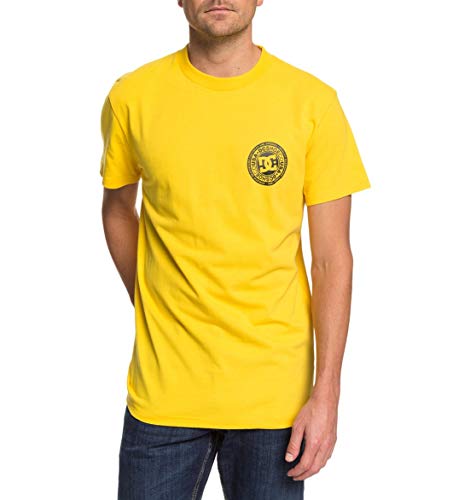 DC Shoes Circle Star - Camiseta para Hombre Camiseta, Hombre, Dandelion/Black, S