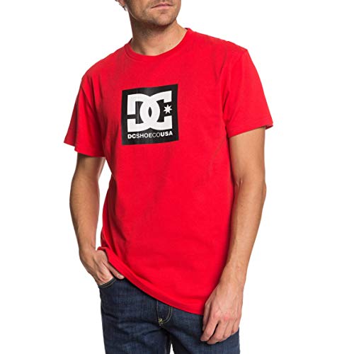 DC Shoes Square Star - Camiseta para Hombre Camiseta, Hombre, Racing Red, S