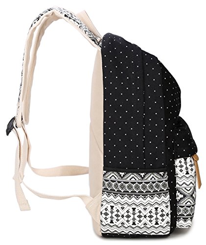 DCCN 3 Pcs Canvas Bolsas Escolares Mochila niños niñas Adolescentes Mochila Escolar + Bolsa De Hombro + Billetera + Bolso de Pluma