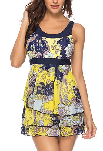 De Las Mujeres De 2 Piezas De Talle Alto Traje De Baño De Los Bañadores Que Adelgaza con Falda De Verano Tankini