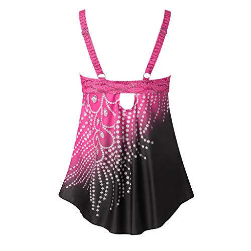 DedSecQAQ Mujer Más Talla Impresión Tankini Traje de baño Traje de baño Ropa de Playa Acolchado Trajes de baño Bikini Deportivo Bikini Tankini Tanga de Mujer