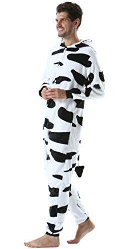 DELEY Unisex Adultos Enterizo de Pijamas Vacas Ropa de Dormir con Capucha de Cosplay de Anime Carnaval Halloween