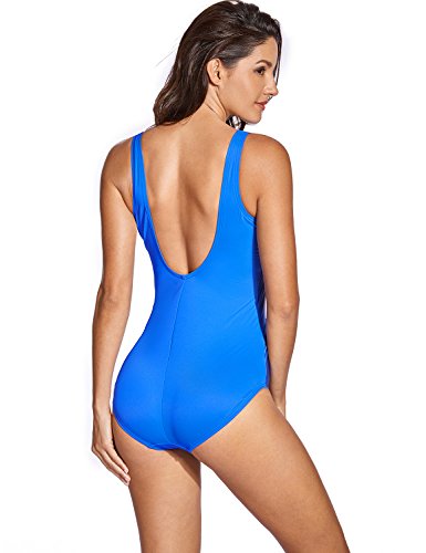 DELIMIRA Bañadores con Relleno Vientre Plano Reductores para Mujer Azul 40