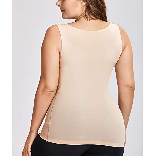 DELIMIRA Camiseta Moldeadora Camiseta Interior Body Shaper sin Costuras Ropa Interior para Mujer Beige 52-54