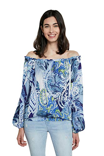 Desigual BLUS_Sheila, Azul, XXL para Mujer