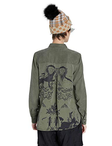 Desigual CAM_LIONSLOVE Camisa, Verde, S para Mujer