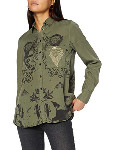 Desigual CAM_LIONSLOVE Camisa, Verde, S para Mujer