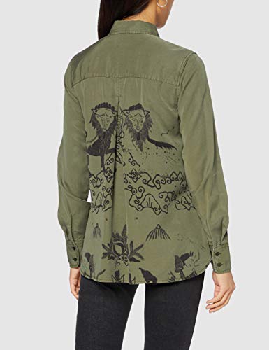 Desigual CAM_LIONSLOVE Camisa, Verde, S para Mujer