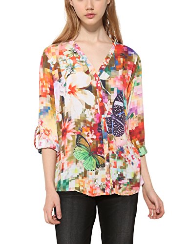 Desigual CAM_Sol Blusa, Verde (Verde Botella 4009), Medium para Mujer