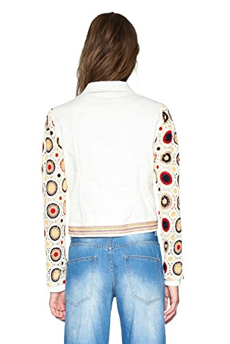 Desigual Chaq_Kenya Chaqueta, Blanco (Jeans White 1030), 40 para Mujer