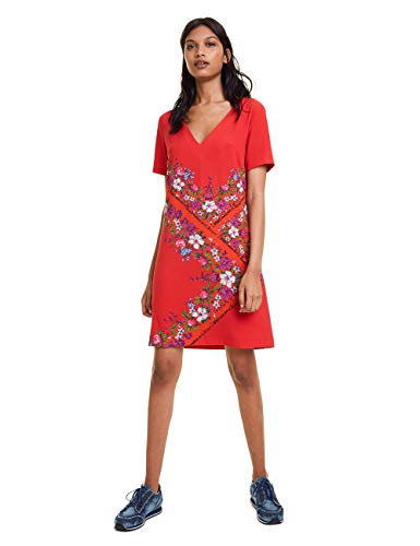 Desigual Dress DAMIS Vestido, Rojo (Rojo Clavel 3036), 38 para Mujer