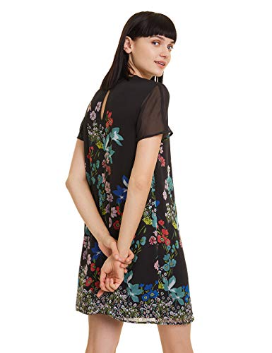 Desigual Dress Loretha Vestido, Negro (Negro 2000), 46 para Mujer