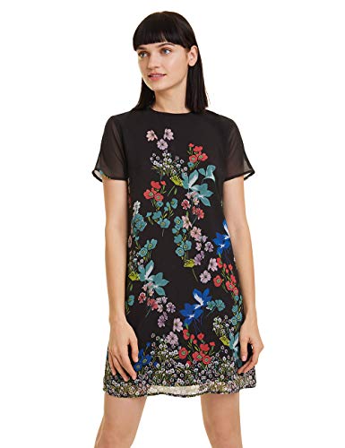 Desigual Dress Loretha Vestido, Negro (Negro 2000), 46 para Mujer