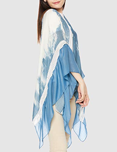 Desigual Kimono_Sunny Mood Bufanda, Azul (Blue Moon 2051), Talla Única (talla del fabricante: U) para Mujer