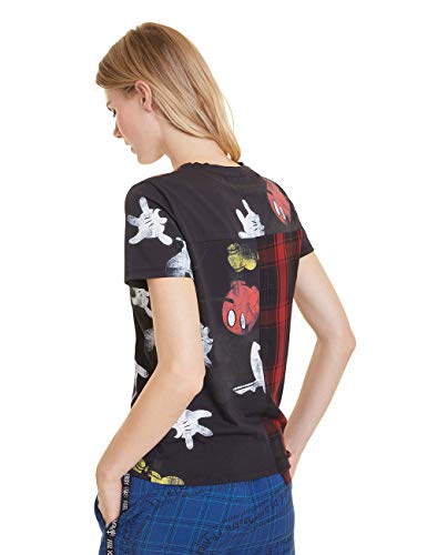 Desigual Micky Mouse Camiseta, Negro (Negro 2000), XXL para Mujer
