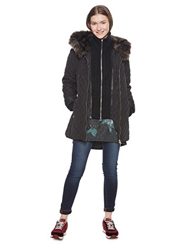 Desigual Padded_maca, Abrigo Mujer, (Negro 2000), 42 (Talla fabricante: 44)