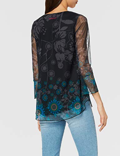 Desigual TS_brouke Camiseta, Azul (Marino 5001), Medium para Mujer