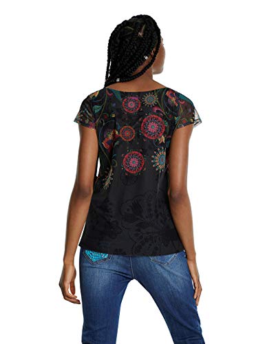 Desigual TS_Karen Camiseta, Negro (Gris Alquitran 2022), X-Large para Mujer